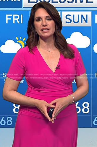 Maria's pink surplice short sleeve dress on Today