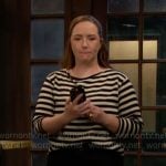 Mariah’s striped long sleeve top on The Young and the Restless