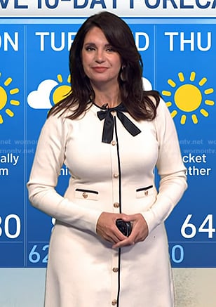 Maria's white button front dress with bow on Today