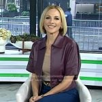 Marlee Matlin’s burgundy short sleeve leather jacket on Today
