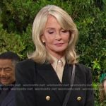 Marlena’s black double breated blazer on Days of our Lives