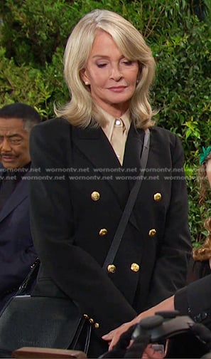 Marlena’s black double breated blazer on Days of our Lives