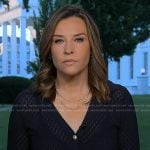Mary’s navy pointelle top on Good Morning America