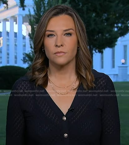 Mary's navy pointelle top on Good Morning America