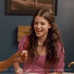Maxine’s pink eyelet mini dress on Ginny & Georgia