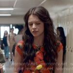 Maxine’s strawberry print top and skirt set on Ginny & Georgia