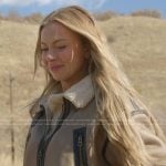 Mayci’s suede shearling jacket on The Secret Lives of Mormon Wives