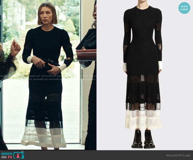 McQueen Ottoman-Knit Lace-Inset Dress worn by Chloe Taylor (Jessica Biel) on The Better Sister