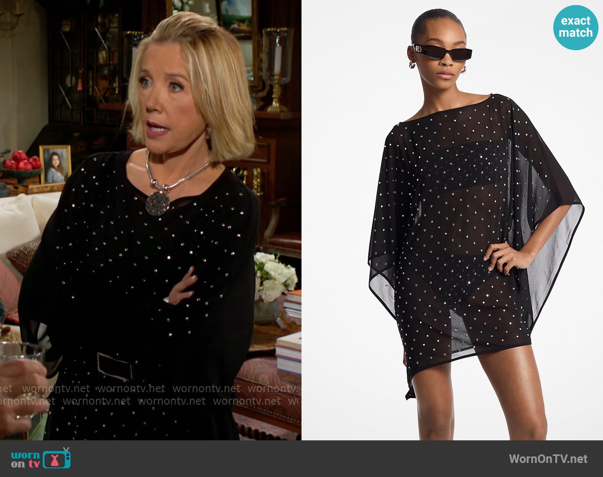  Studded Chiffon Caftan byMICHAEL Michael Kors worn by Nikki Reed Newman (Melody Thomas-Scott) on The Young and the Restless