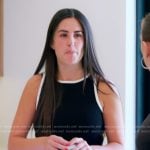 Michelle’s black contrast trim tank and shorts on The Valley