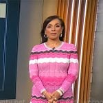 Michelle Miller’s pink chevron striped dress on CBS Mornings