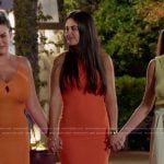 Michelle’s orange sleeveles dress on The Valley