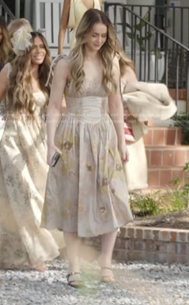Mikayla's floral print sleeveless dress on The Secret Lives of Mormon Wives