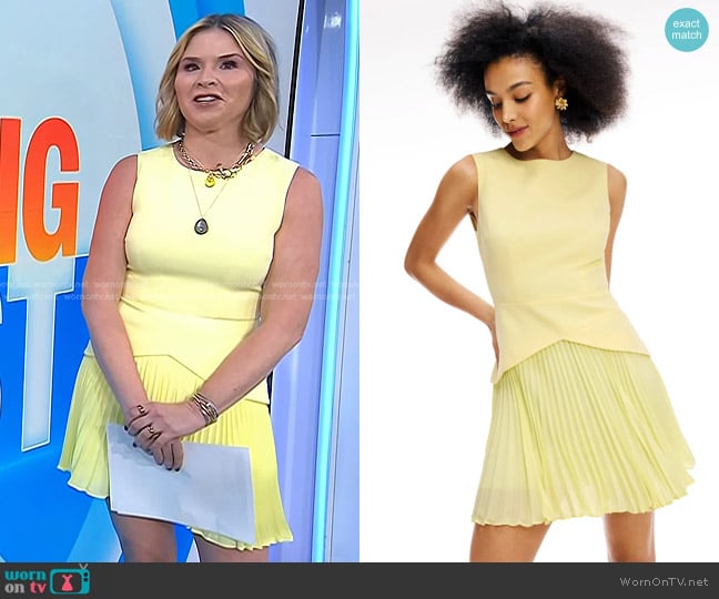 Milly Haddy Pleated Mini Dress worn by Jenna Bush Hager on Today