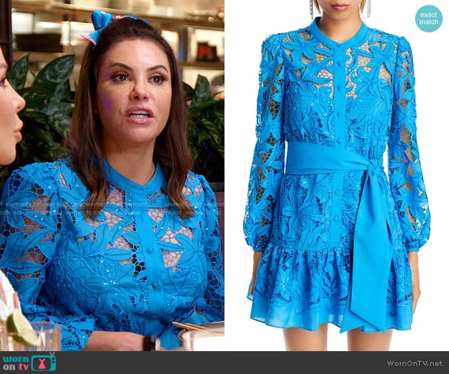 Milly Nellie Sequined Lace Mini Dress worn by Adriana de Moura (Adriana de Moura) on The Real Housewives of Miami