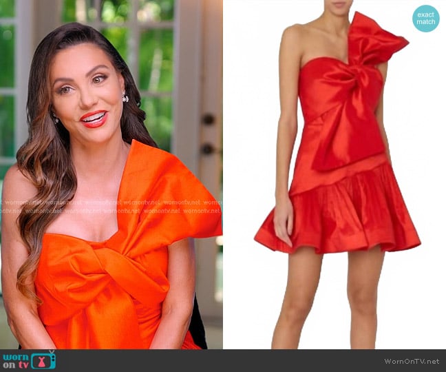 Milly Harley Bow Mini Dress in red worn by Adriana de Moura (Adriana de Moura) on The Real Housewives of Miami