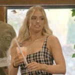 Miranda’s black plaid belted mini dress on The Secret Lives of Mormon Wives
