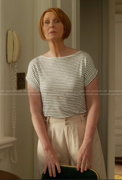 Miranda’s linen pants on And Just Like That