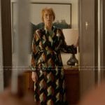 Miranda’s black printed robe on And Just Like That