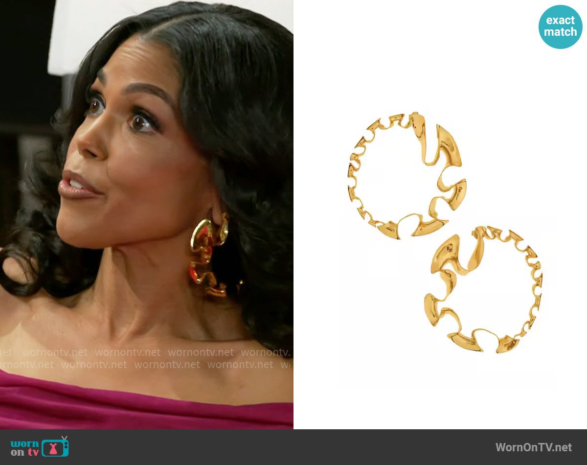 Misho Winter Flower Hoops worn by Dani Dupree (Karla Mosley) on Beyond the Gates
