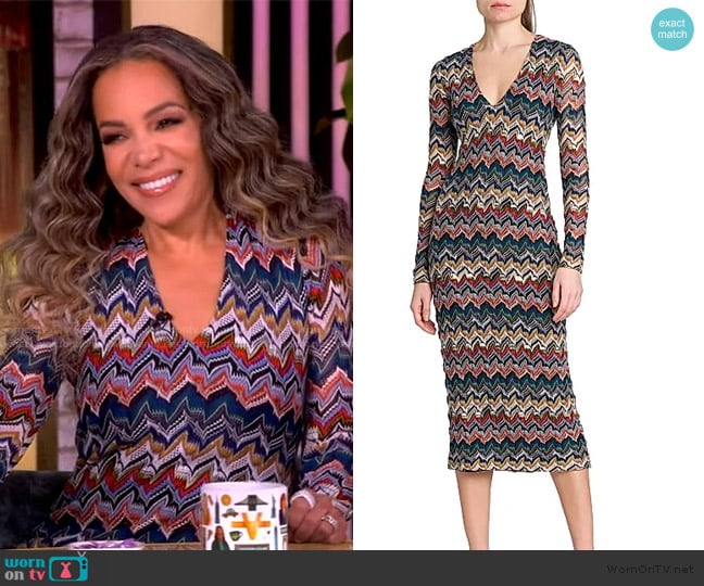 Missoni Zig-Zag Knit Midi-Dress worn by Sunny Hostin on The View