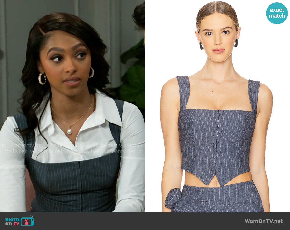 More To Come Pia Top worn by Kat Richardson (Colby Muhammad) on Beyond the Gates