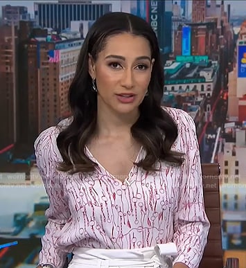Morgan's white chain print blouse on NBC News Daily