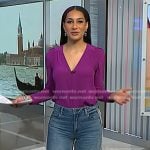 Morgan’s frayed side jeans on NBC News Daily