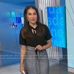 Morgan’s metallic knit pencil skirt on NBC News Daily