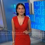 Morgan’s red ruched front dress on NBC News Daily