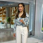 Morgan’s white wide leg-pants on NBC News Daily