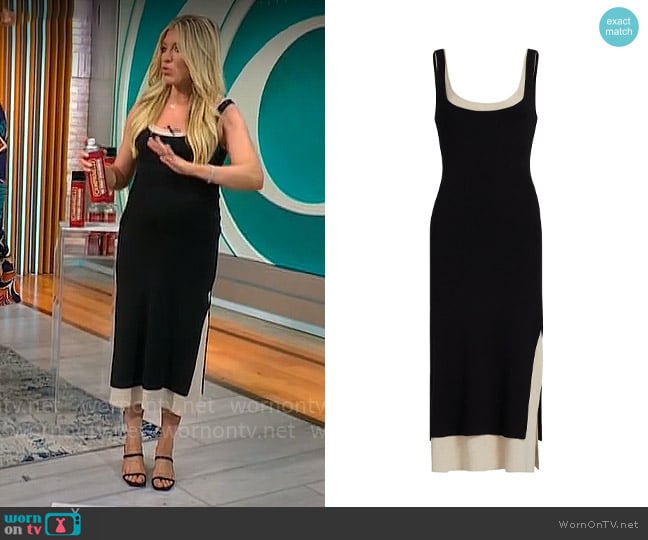 Naadam Cotton-Silk Layered Tank Midi-Dress worn by Ashley Bellman on CBS Mornings