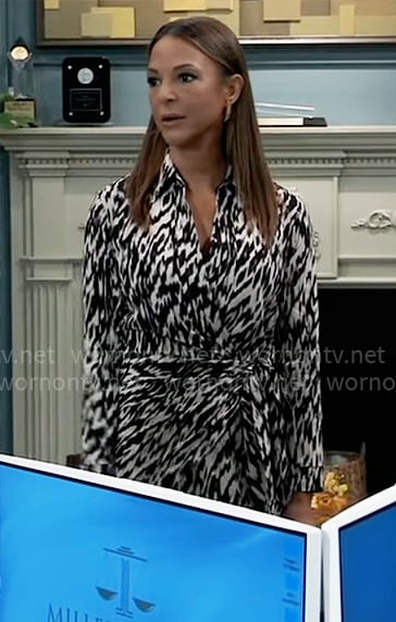 Natalia’s printed wrap dress on General Hospital