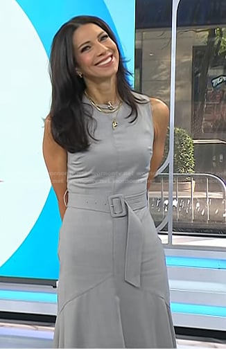 Natalie's grey belted midi dress on Today
