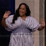 Natasha Rothwell’s striped dress on Live with Kelly and Mark