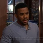 Nate’s blue henley t-shirt on The Young and the Restless