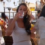 Nia’s white sequin top and mini skirt on The Valley