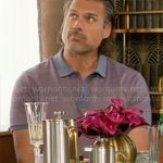 Nick’s purple polo shirt on The Young and the Restless