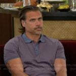 Nick’s purple polo shirt on The Young and the Restless