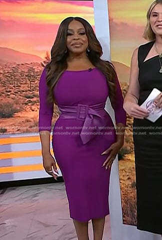 Niecy Nash-Betts's purple belted sheath dress on Today