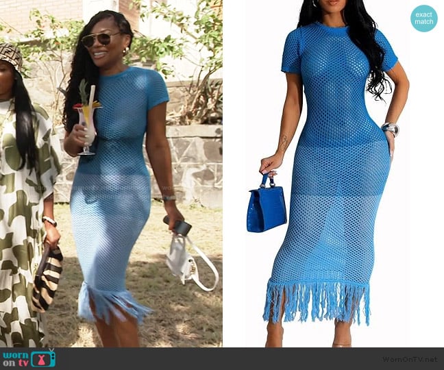 NihSatin Gradient Knit Dress worn by Angela Oakley on The Real Housewives of Atlanta