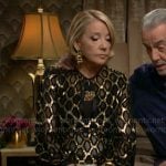 Nikki’s black and gold blouse on The Young and the Restless