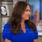 Nikki Battiste’s blue puff-sleeve midi dress on CBS Mornings