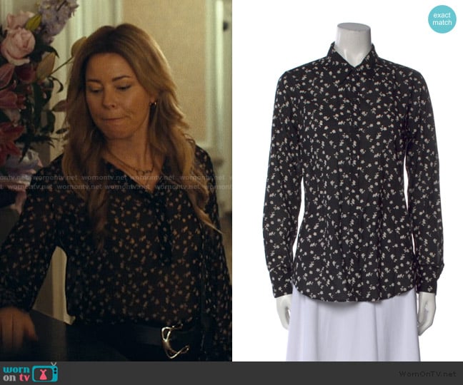 Nili Lotan Printed Long Sleeve Blouse worn by Nicky Macintosh (Elizabeth Banks) on The Better Sister