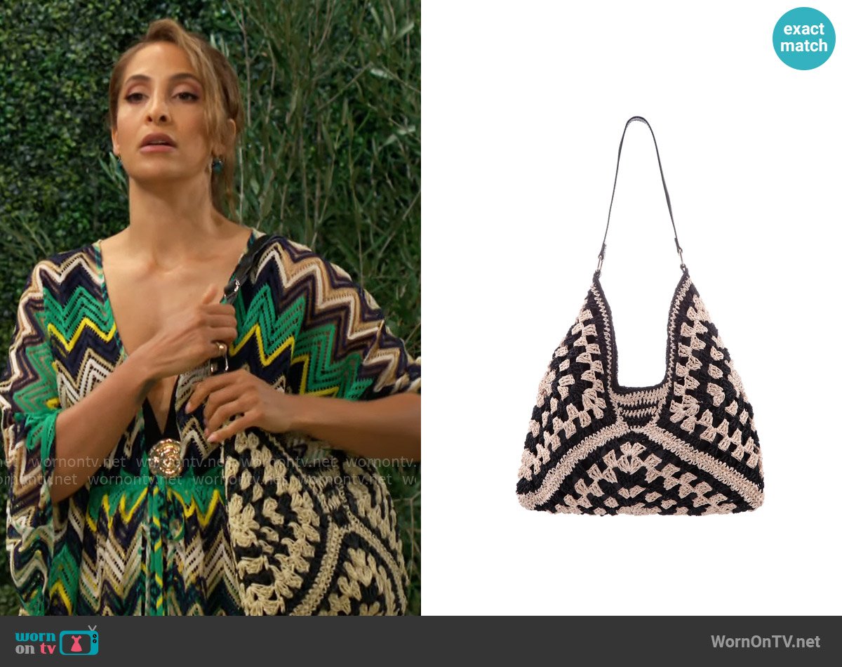 Nina Zeneya Woven Shoulder Bag worn by Lily Winters (Christel Khalil) on The Young and the Restless