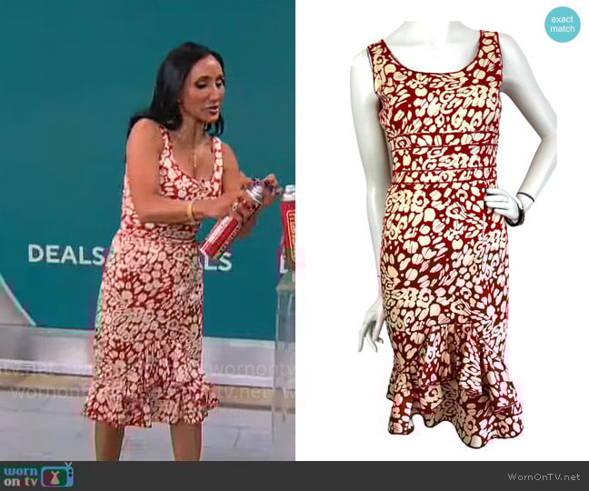 Oscar de la Renta Sleeveless Tulip Hem worn by Elizabeth Werner on CBS Mornings
