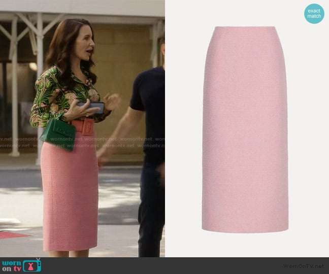 Oscar de la Renta Tweed Pencil Skirt worn by Charlotte York (Kristin Davis) on And Just Like That