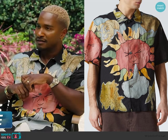 Our Legacy Box Shirt Short Sleeve worn by Scott Evans on Access Hollywood