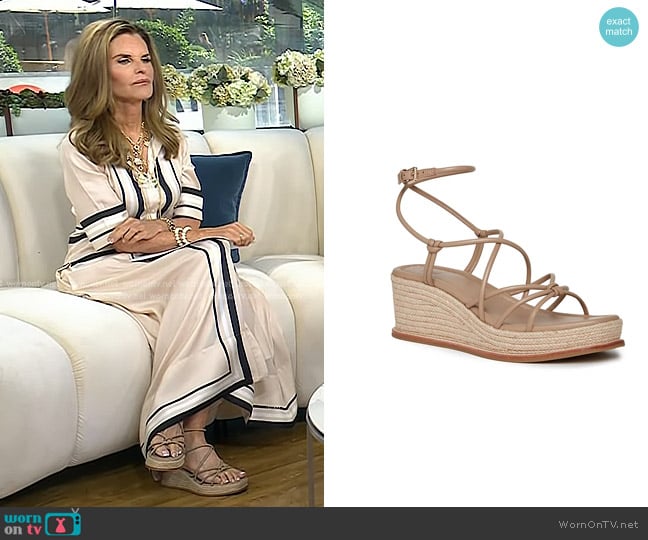 Paige Julia Wedge Sandals in Sand worn by Maria Shriver on Today