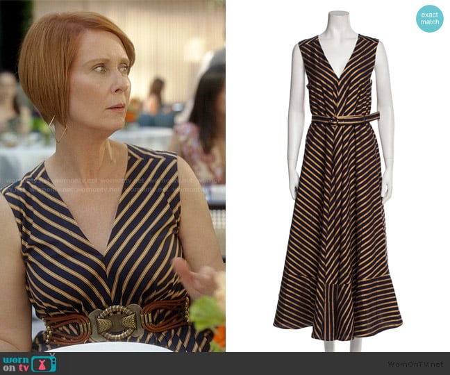 Palmer Harding Striped Long Dress worn by Miranda Hobbs (Cynthia Nixon) on And Just Like That